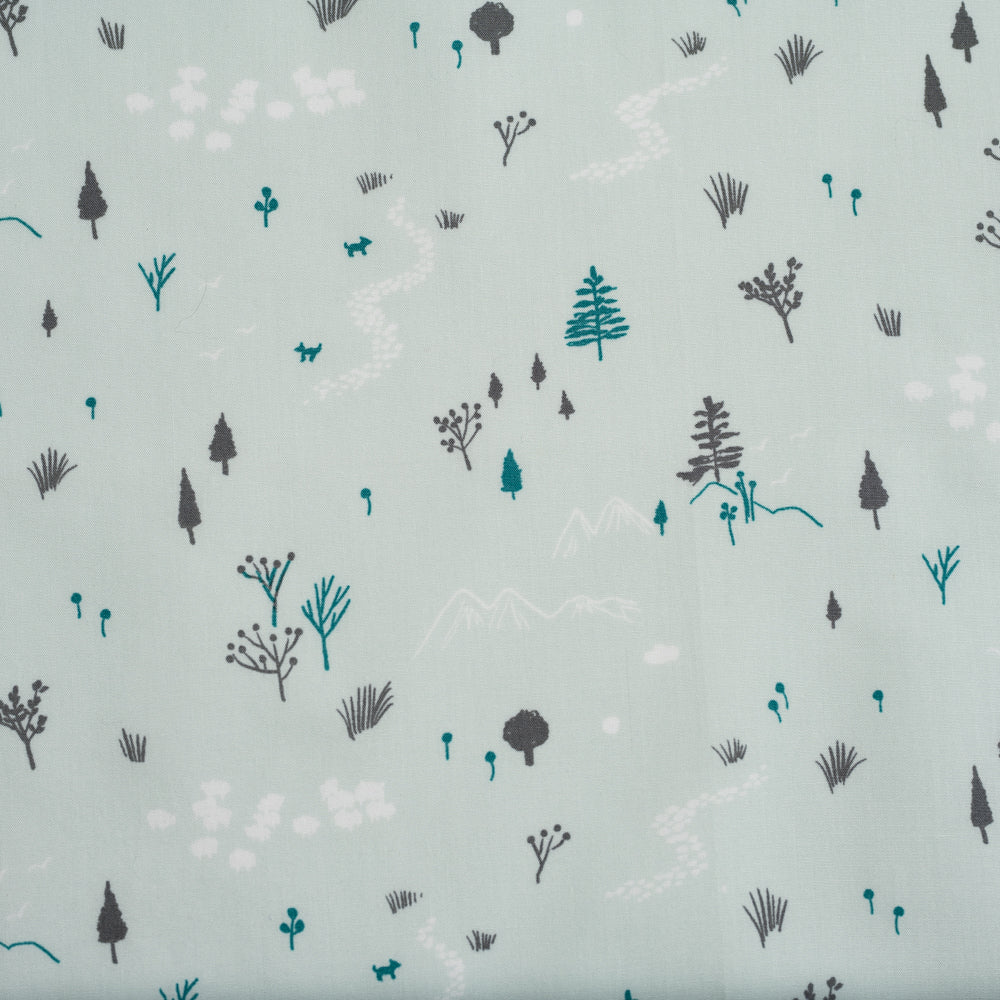Forest in Mint, Dog Park, Birch Organic Fabric