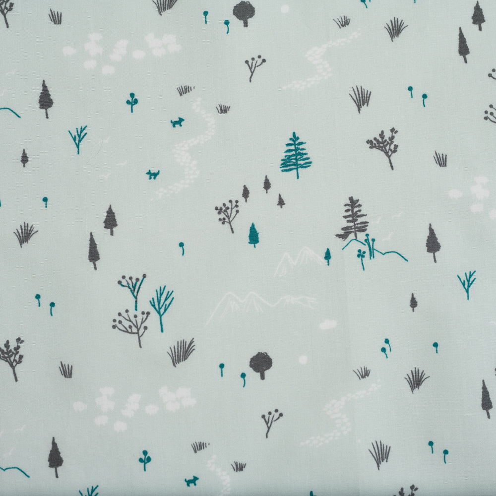 Birch Fabrics | Dog Park | Run Free Mint (Organic) - 2.75 Yard Remnant ...
