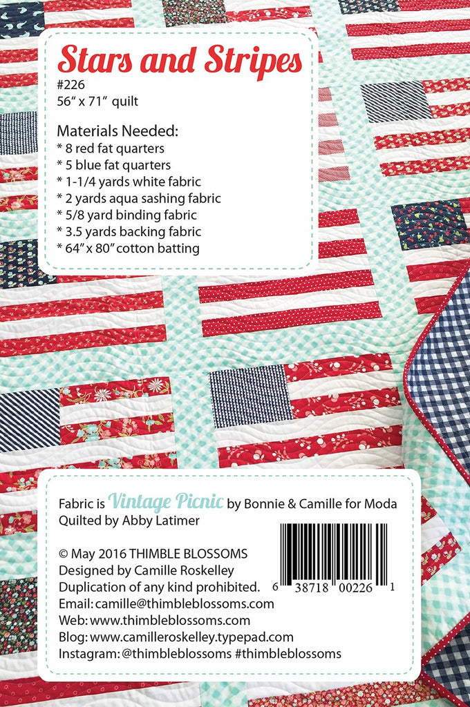 Fabric Requirements for Stars and Stripes quilt pattern