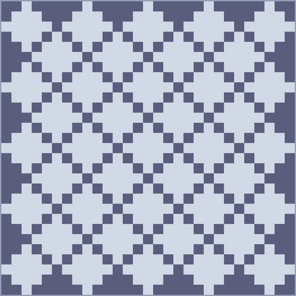 Modern Irish Chain design in Periwinkle and Blue | Celtic Crossing Quilt Kit