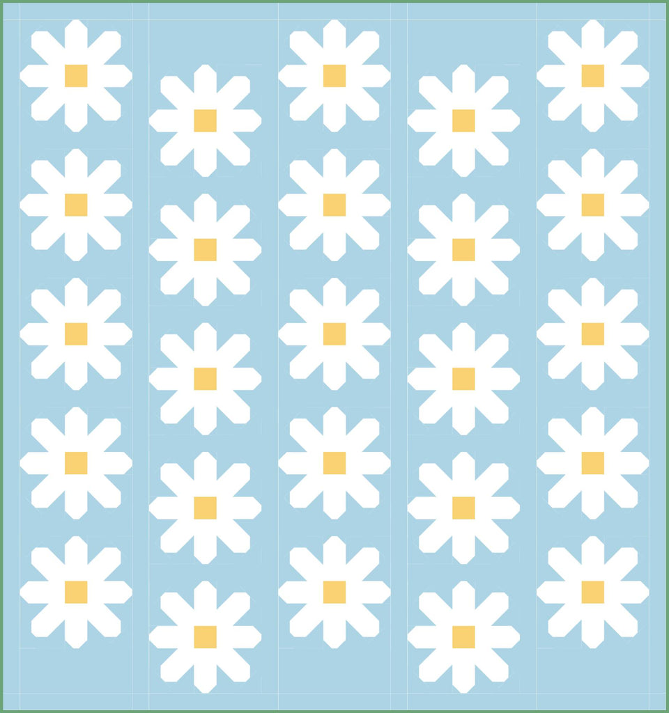 Fresh As A Daisy quilt kit curated by Going Coastal Fabrics | Fresh as a Daisy quilt pattern designed by Pen + Paper Patterns