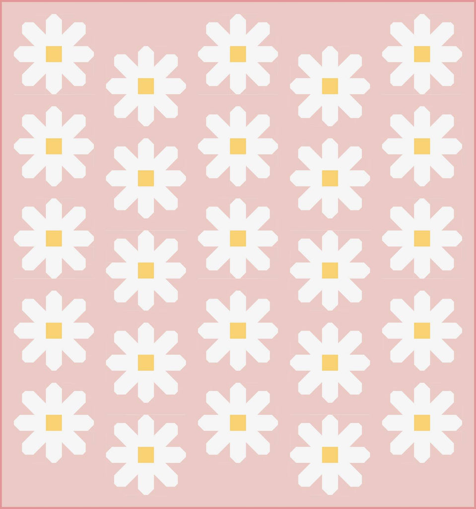Fresh as a Daisy quilt kit curated by Going Coastal Fabrics | Fresh as a Daisy quilt pattern designed by Pen + Paper Patterns