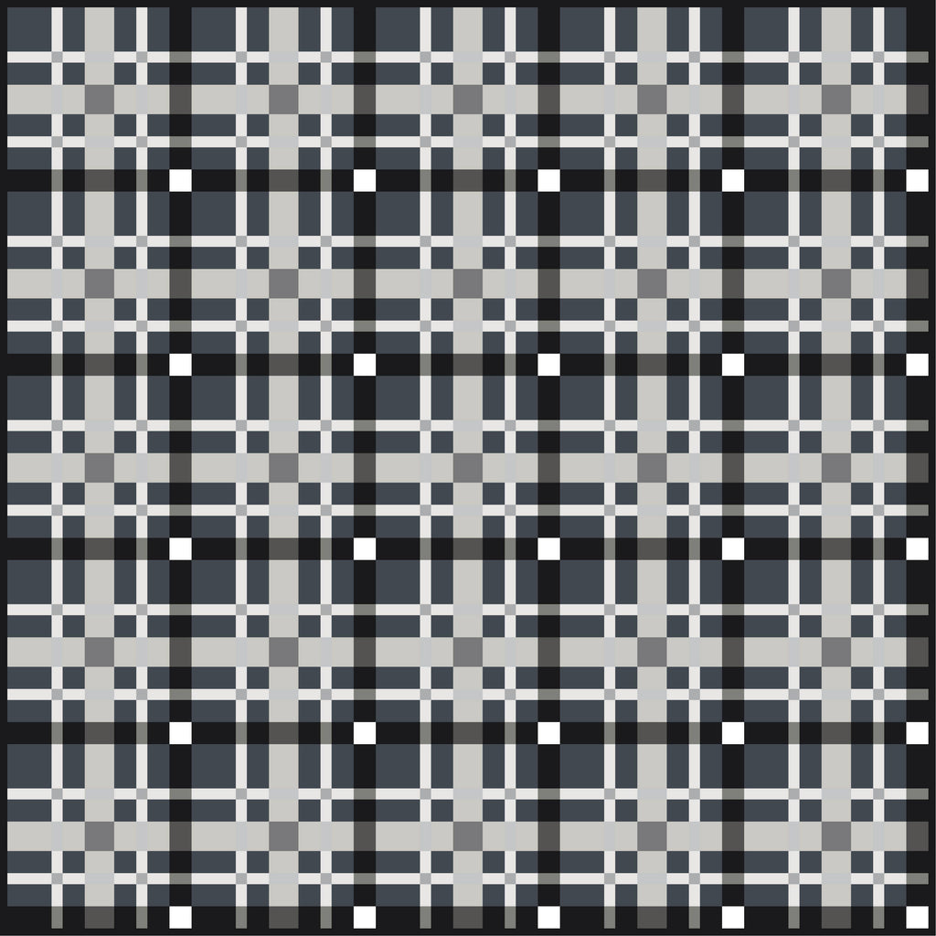 Plaid pattern with black, white, and gray squares | Petite Plaid Quilt Kit