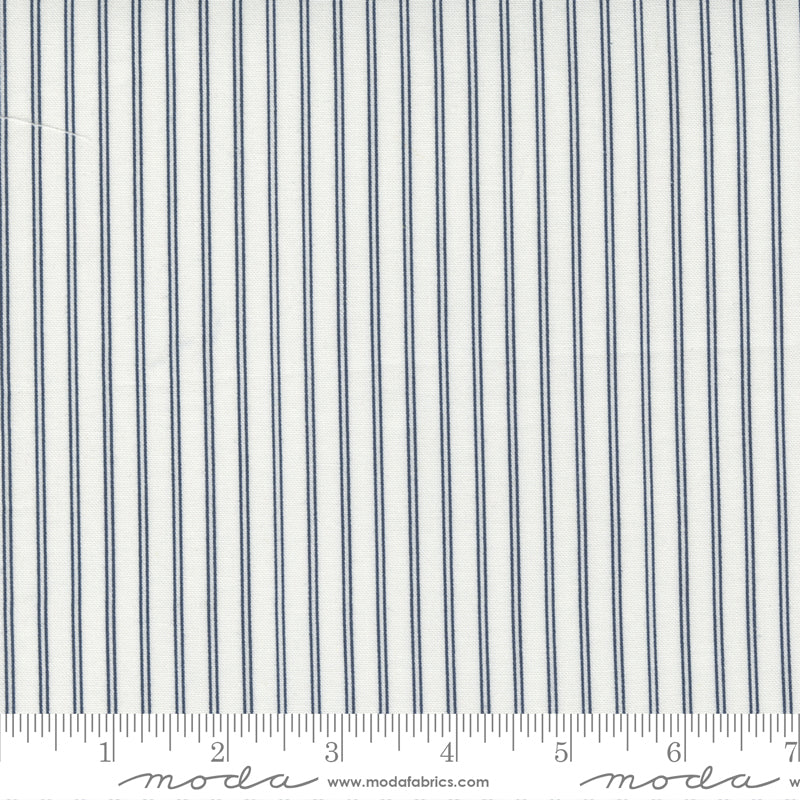 Nantucket Summer Cream and Navy Stripe Yardage by Camille Roskelley for Moda Fabrics