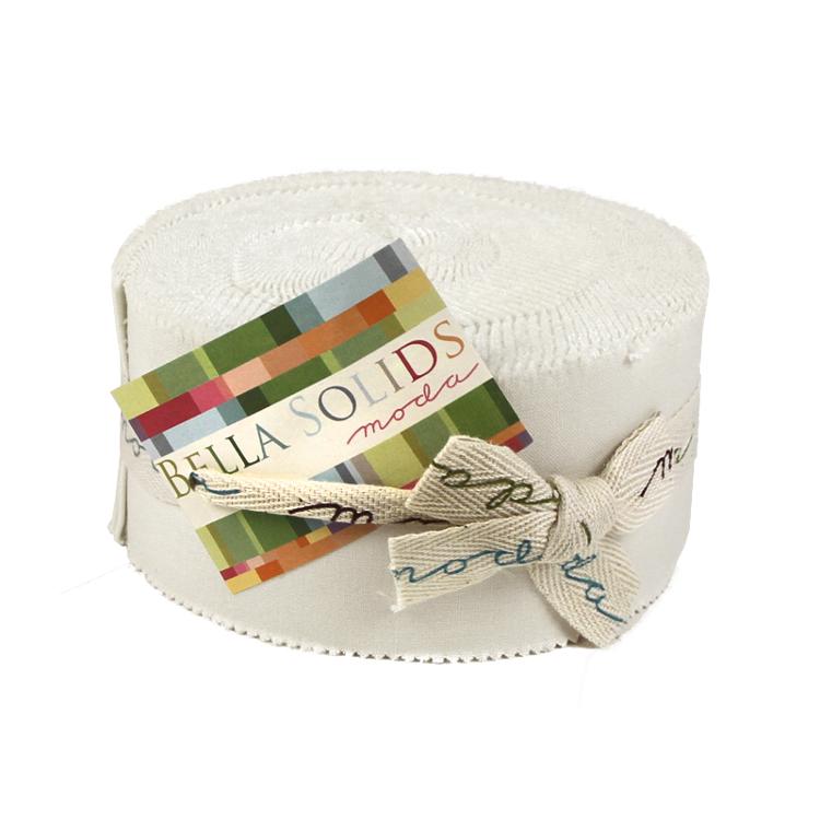 Bella Solids White Bleached Jelly Roll from Moda Fabrics