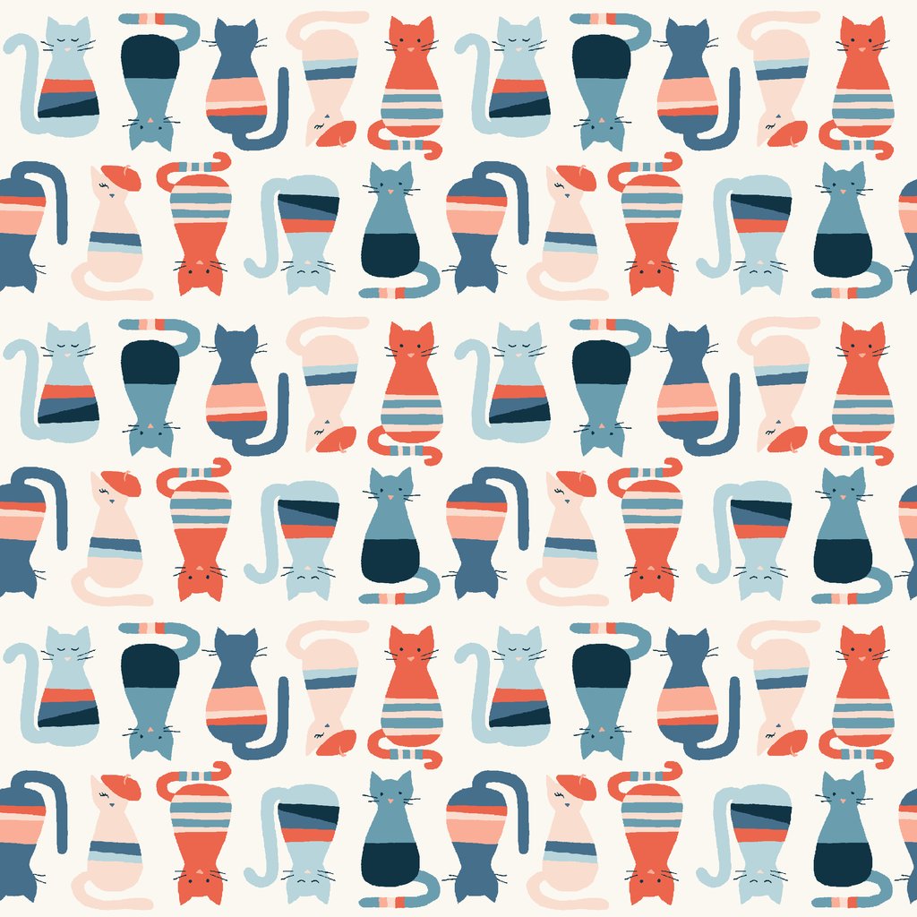 Cool Cats organic poplin from Modern Love fabric collection by Monaluna